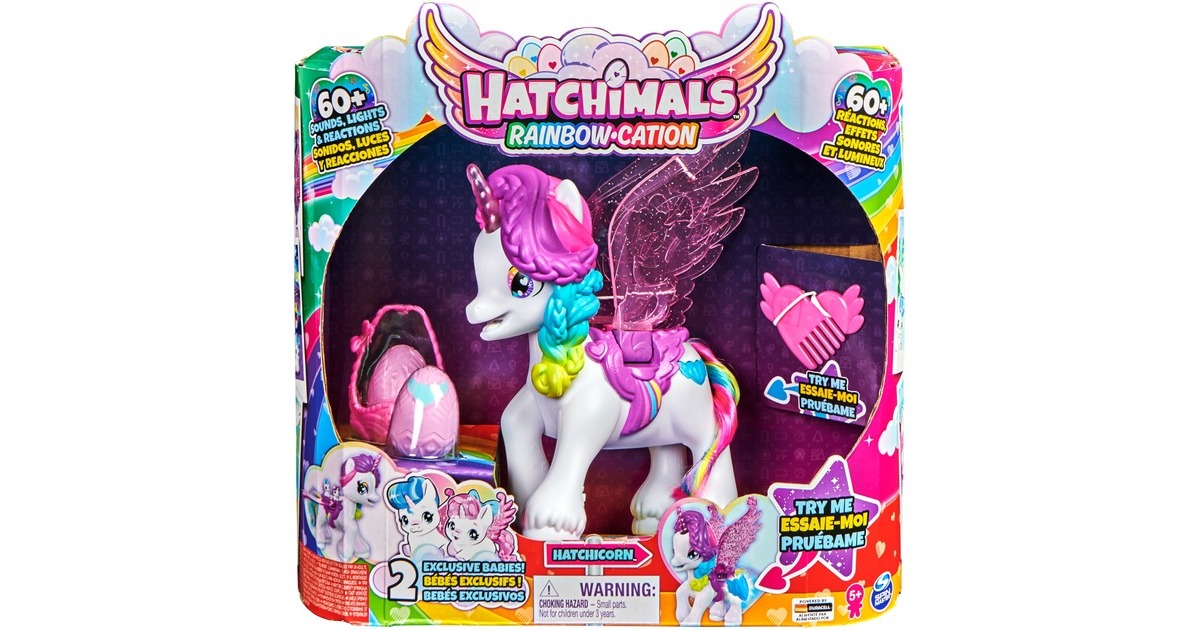 Spin Master Hatchimals Interaktives Einhorn, Spielfigur(weiß/pink)