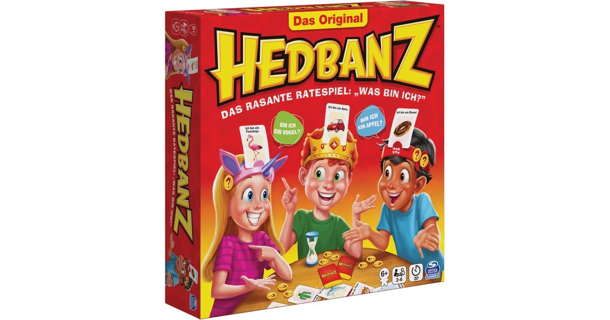Spin Master Hedbanz - das rasante Ratespiel für die ganze Familie, Partyspiel(Neuauflage mit tollem Spielmaterial)