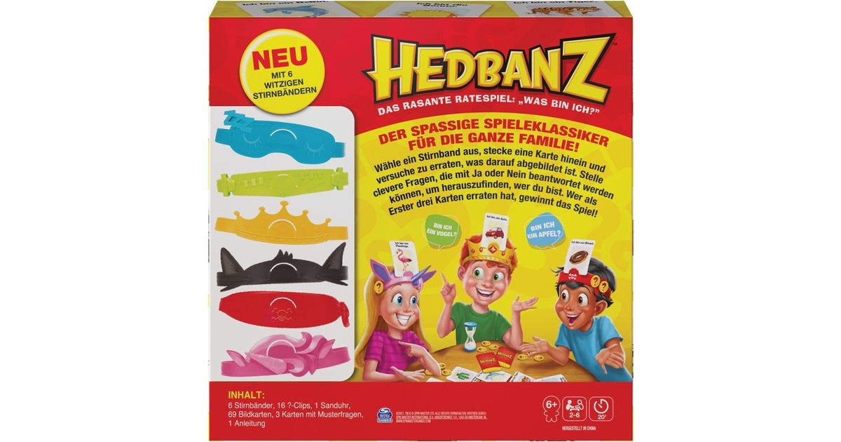 Spin Master Hedbanz - das rasante Ratespiel für die ganze Familie, Partyspiel(Neuauflage mit tollem Spielmaterial)