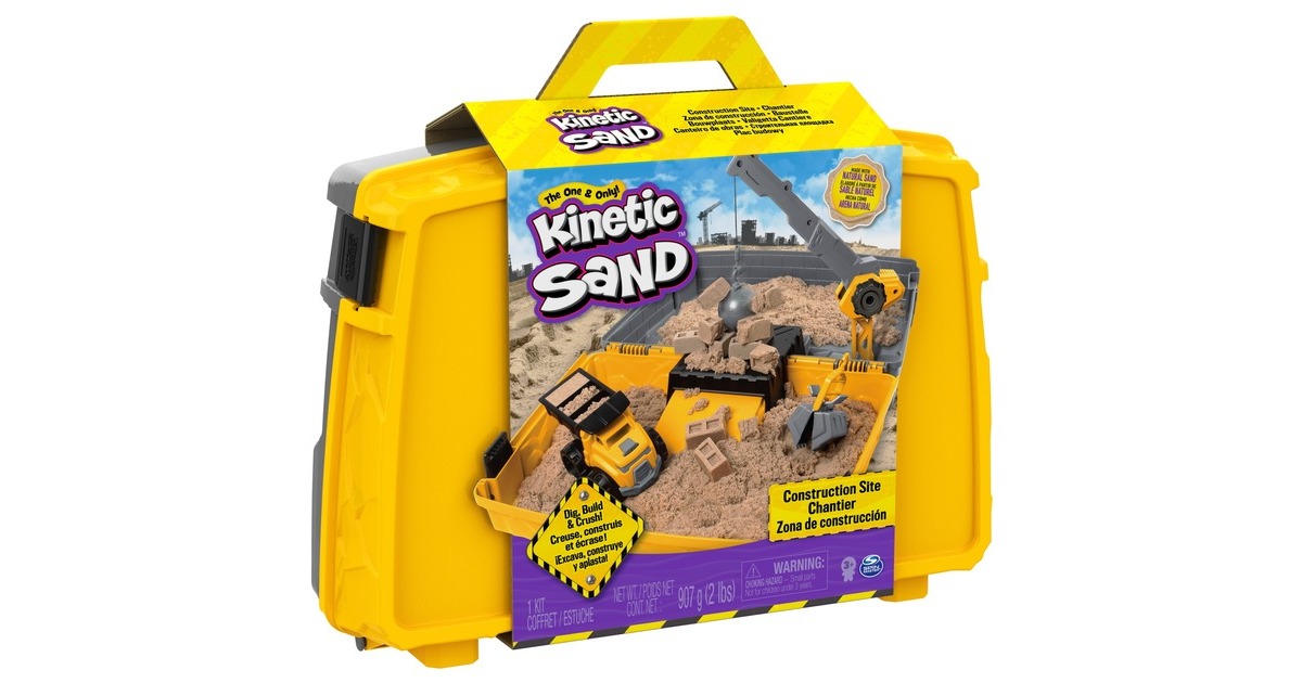 Spin Master Kinetic Sand - Baustellen-Koffer, Spielsand