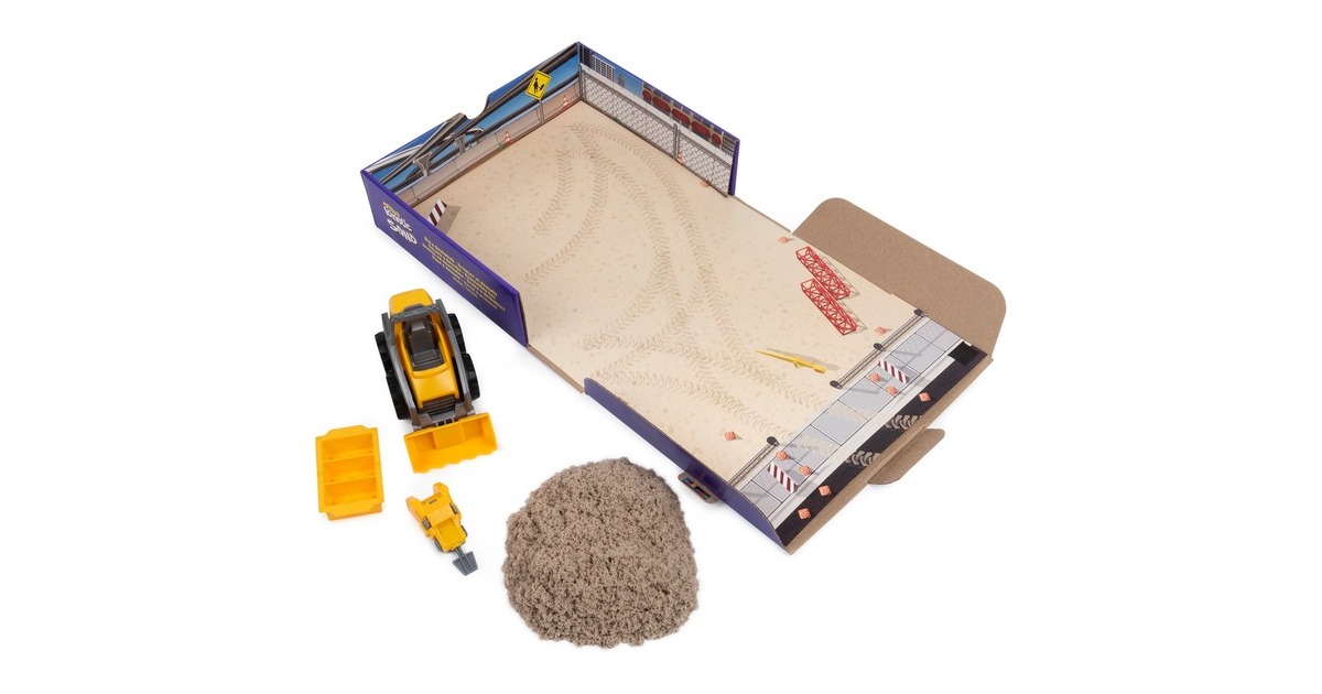 Spin Master Kinetic Sand - Baustellen Set, Spielsand(453 Gramm Sand)