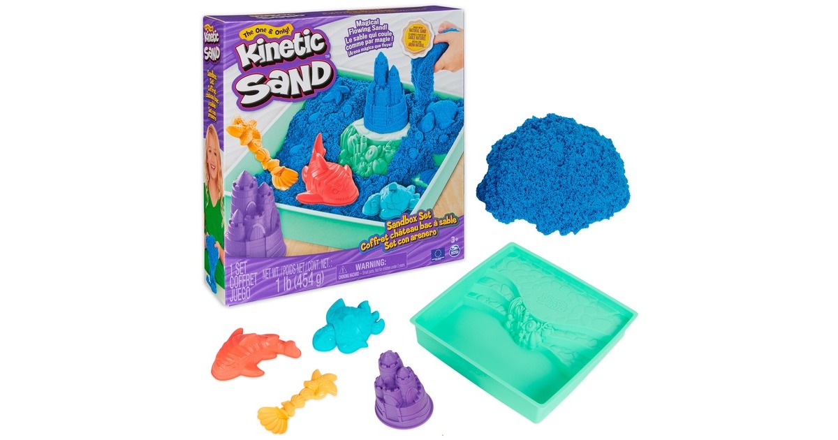 Spin Master Kinetic Sand - Sandbox Set blau, Spielsand(454 Gramm Sand)