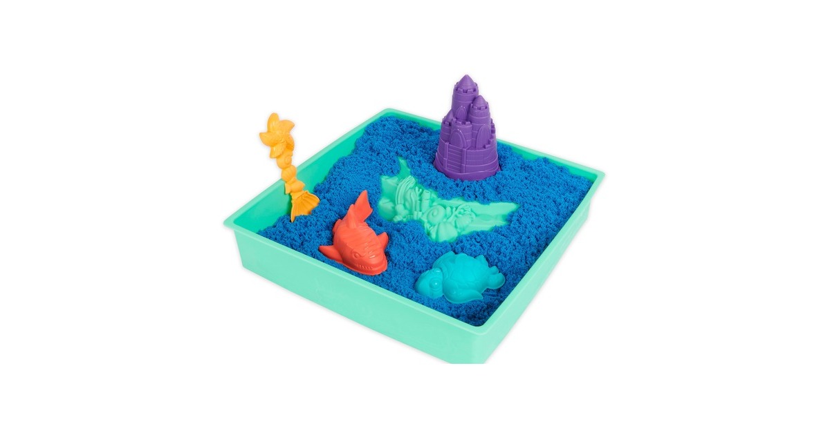 Spin Master Kinetic Sand - Sandbox Set blau, Spielsand(454 Gramm Sand)