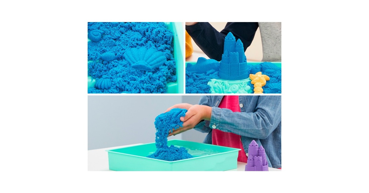 Spin Master Kinetic Sand - Sandbox Set blau, Spielsand(454 Gramm Sand)