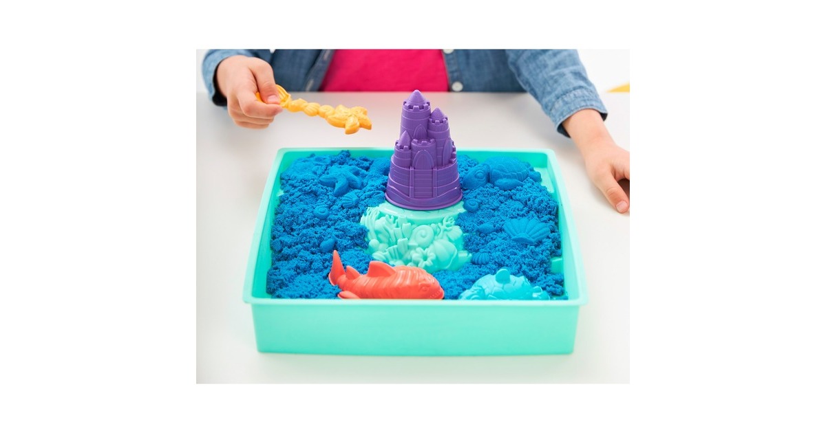 Spin Master Kinetic Sand - Sandbox Set blau, Spielsand(454 Gramm Sand)