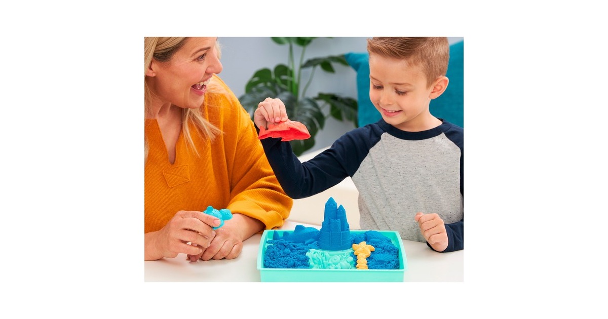 Spin Master Kinetic Sand - Sandbox Set blau, Spielsand(454 Gramm Sand)