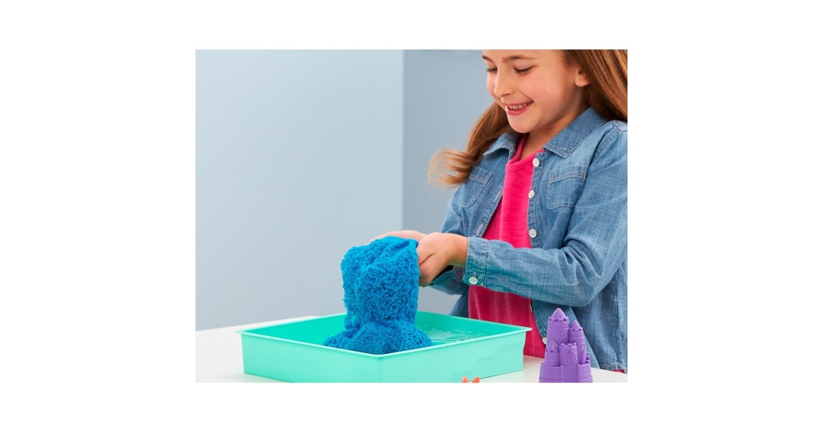 Spin Master Kinetic Sand - Sandbox Set blau, Spielsand(454 Gramm Sand)