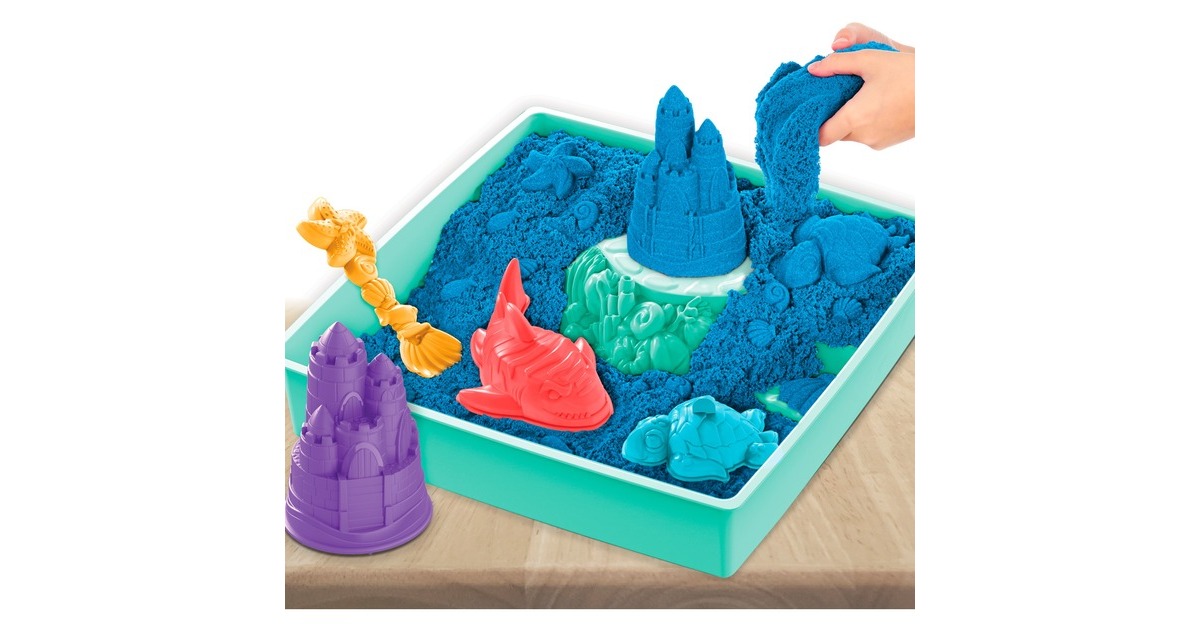 Spin Master Kinetic Sand - Sandbox Set blau, Spielsand(454 Gramm Sand)