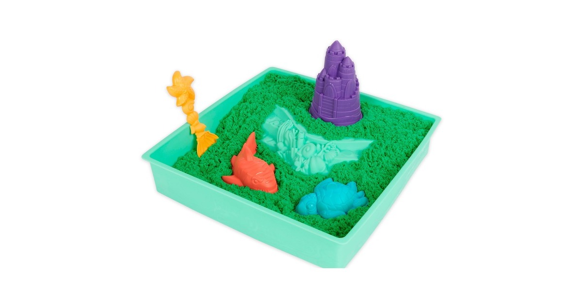 Spin Master Kinetic Sand - Sandbox Set grün, Spielsand(454 Gramm Sand)