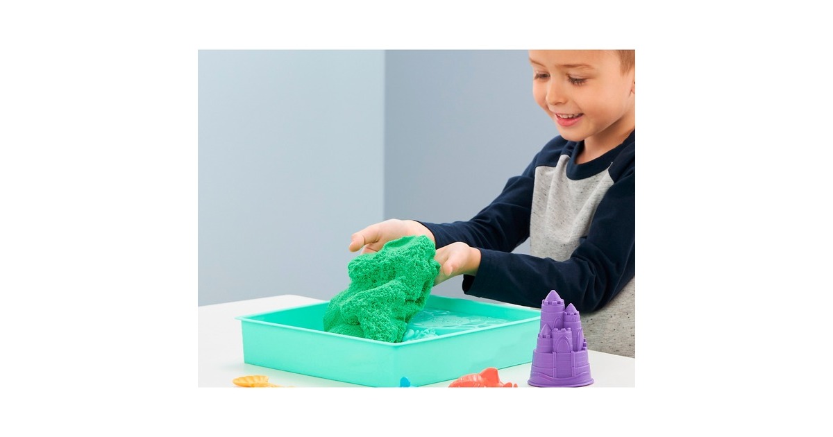Spin Master Kinetic Sand - Sandbox Set grün, Spielsand(454 Gramm Sand)