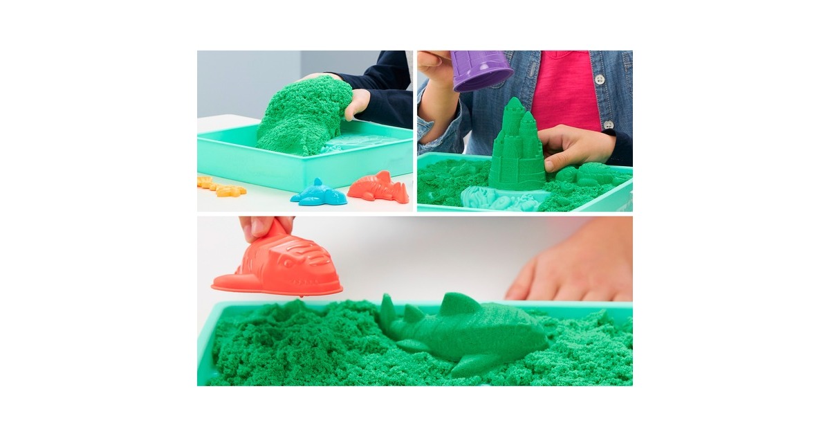 Spin Master Kinetic Sand - Sandbox Set grün, Spielsand(454 Gramm Sand)