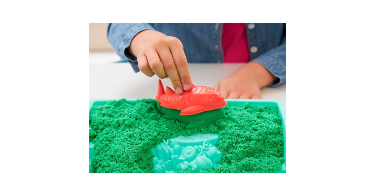 Spin Master Kinetic Sand - Sandbox Set grün, Spielsand(454 Gramm Sand)