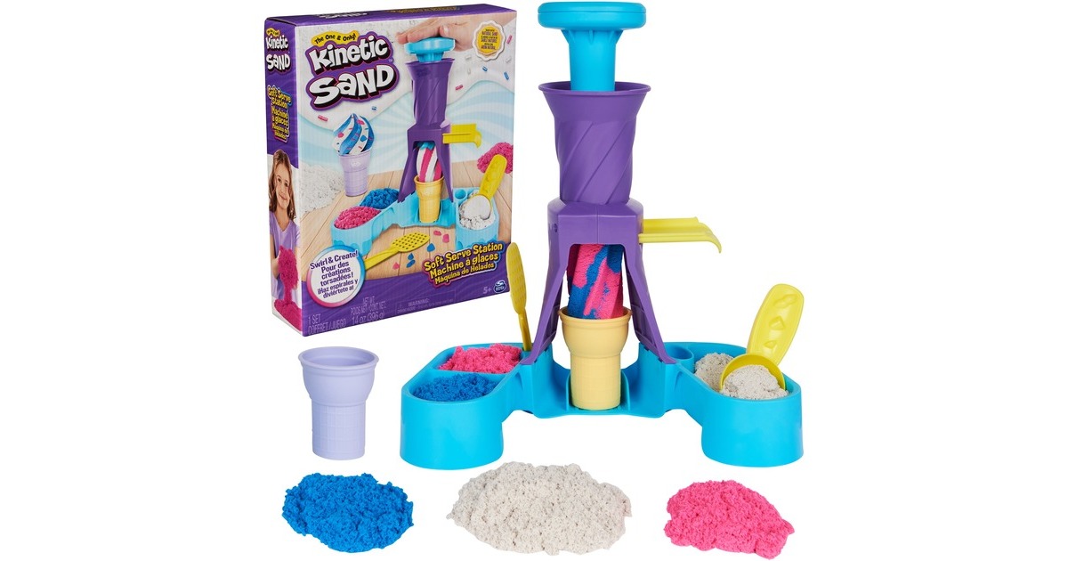 Spin Master Kinetic Sand - Softeis Station, Spielsand(396 Gramm Sand)