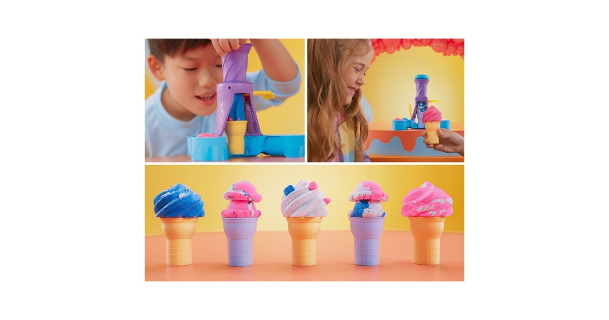 Spin Master Kinetic Sand - Softeis Station, Spielsand(396 Gramm Sand)