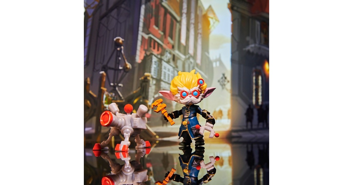 Spin Master League of Legends - 10cm Actionfiguren 5er Pack , Spielfigur(Vi, Caitlyn, Ekko, Heimerdinger und exklusiver Jinx, jeweils mit Accessoires, Ausstellungssockel)