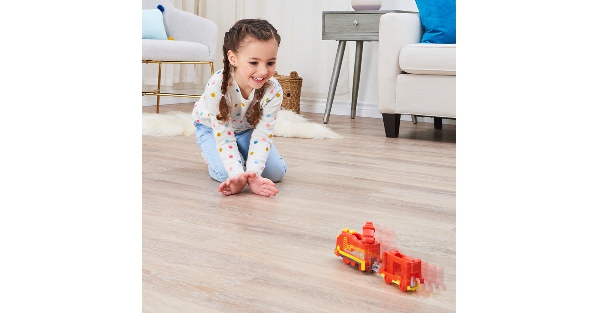 Spin Master Mighty Express Motorisierter Zug Frachter Nick mit Güterwaggon, Spielfahrzeug(rot/gelb)