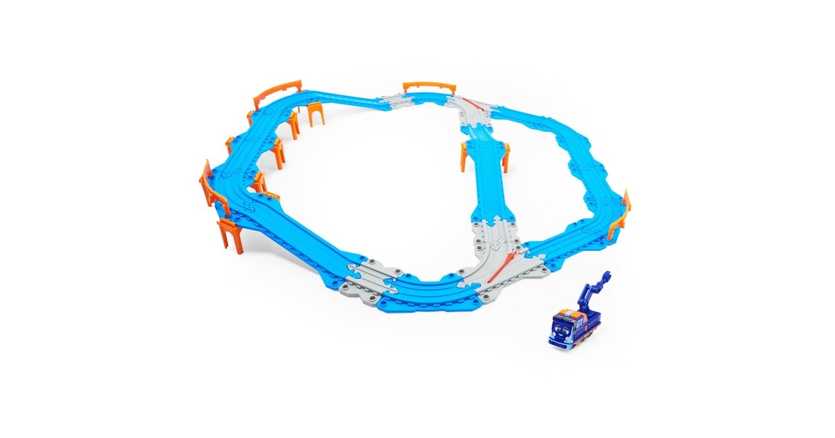 Spin Master Mighty Express Schienen-Set mit Push-and-Go Zug Mechaniker Milo, Spielfahrzeug