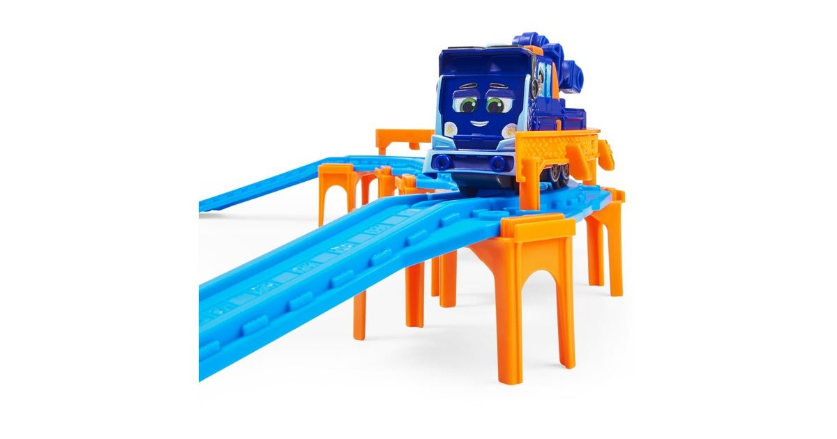 Spin Master Mighty Express Schienen-Set mit Push-and-Go Zug Mechaniker Milo, Spielfahrzeug