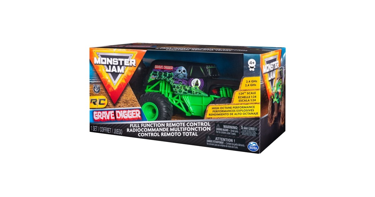 Spin Master Monster Jam Grave Digger, RC(schwarz/grün, 1:24)