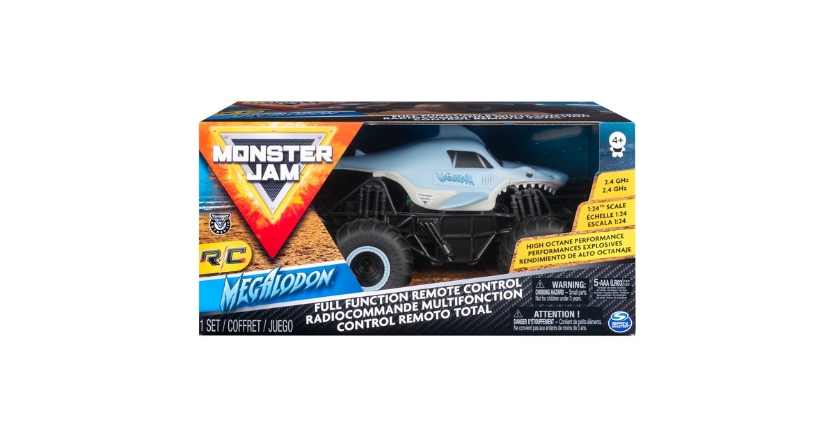 Spin Master Monster Jam Megalodon, RC(hellblau, 1:24)