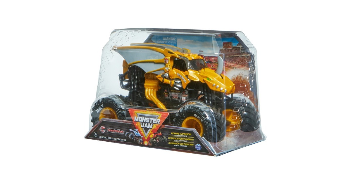 Spin Master Monster Jam - Offizieller Bakugan Dragonoid Monster Truck, Spielfahrzeug(Maßstab 1:24)