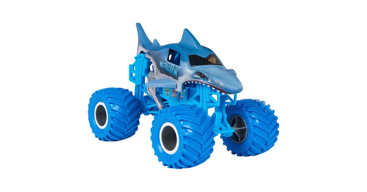 Spin Master Monster Jam - Offizieller Megalodon Monster Truck, Spielfahrzeug(Maßstab 1:24)