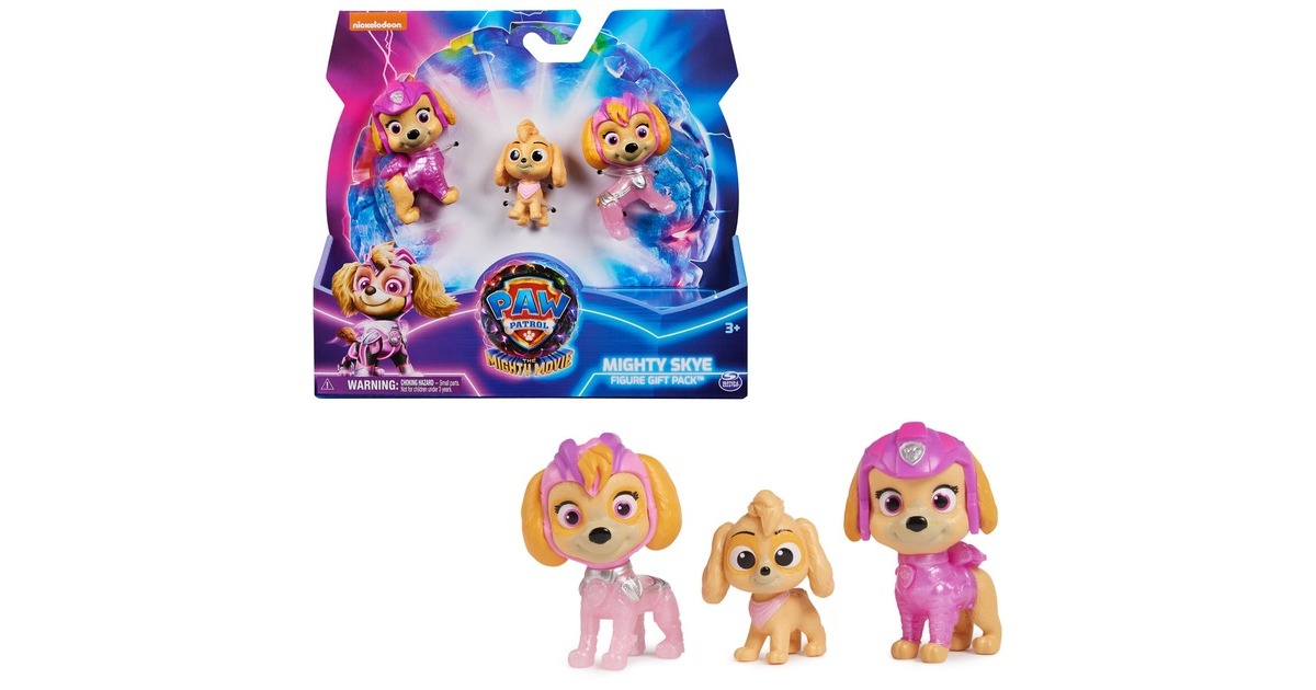 Spin Master PAW Patrol Der Mighty Kinofilm - 3-teiliges Spielfiguren-Geschenkset Skye