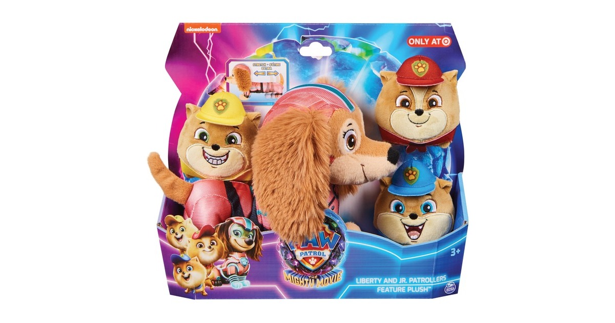 Spin Master PAW Patrol Der Mighty Kinofilm - Liberty und 3 Junior Patroller, Kuscheltier(30 cm)