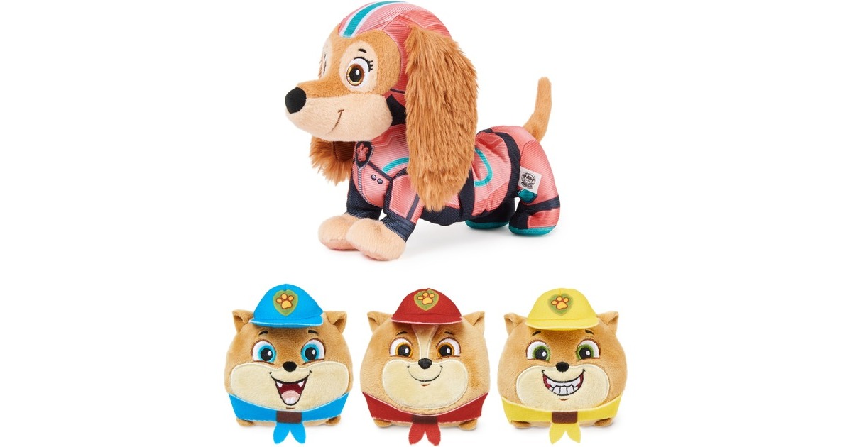 Spin Master PAW Patrol Der Mighty Kinofilm - Liberty und 3 Junior Patroller, Kuscheltier(30 cm)