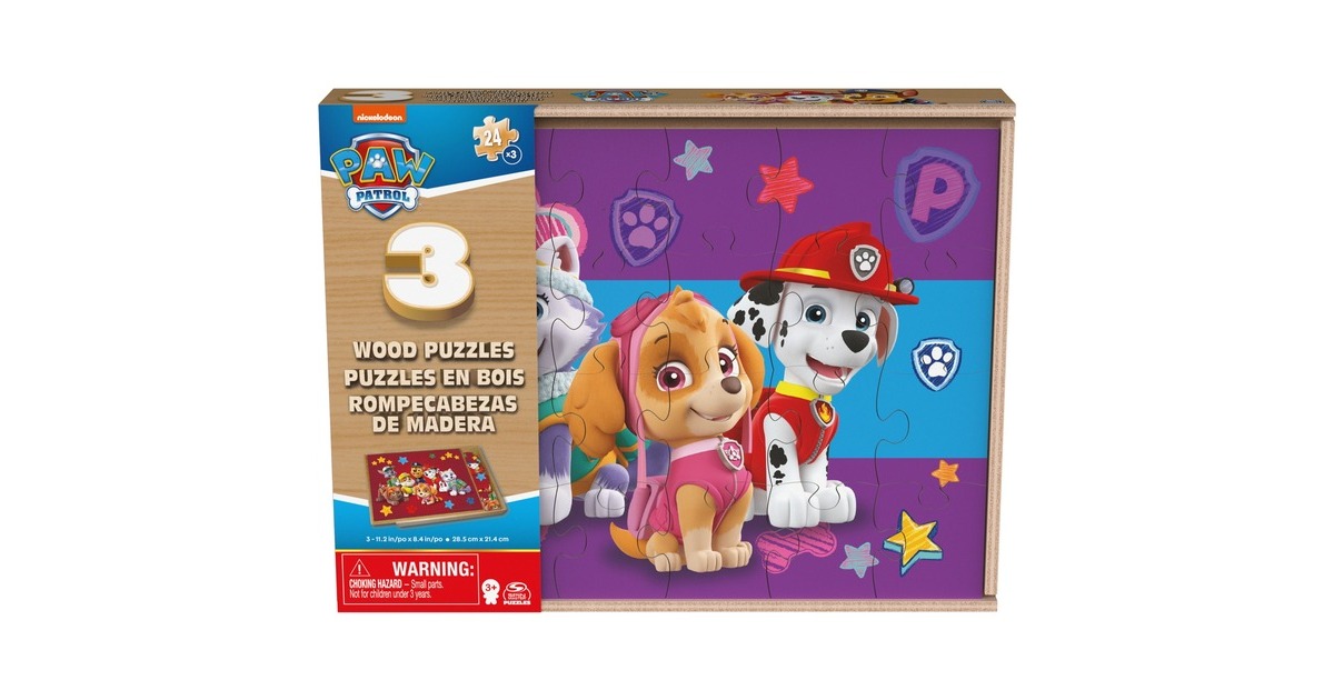 Spin Master PAW Patrol - Holzpuzzle-Sammlung(3x 24 Teile)