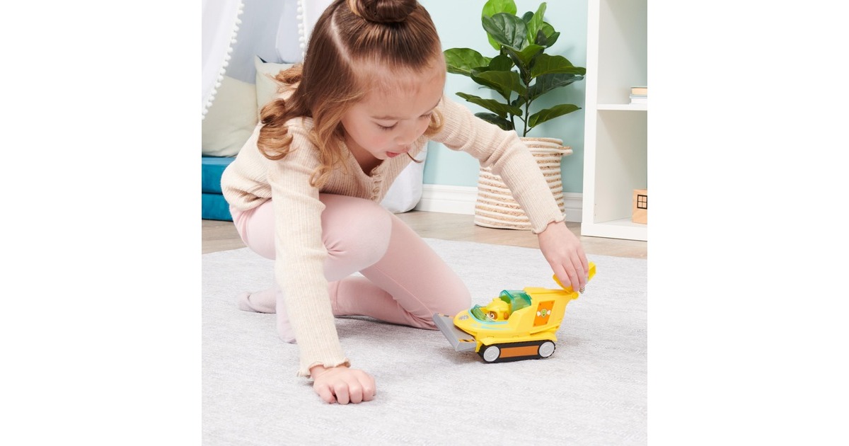 Spin Master Paw Patrol Aqua Pups - Basis Fahrzeug im Hammerhai-Design mit Rubble-Welpenfigur, Spielfahrzeug