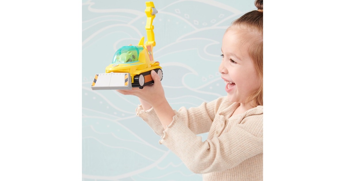 Spin Master Paw Patrol Aqua Pups - Basis Fahrzeug im Hammerhai-Design mit Rubble-Welpenfigur, Spielfahrzeug