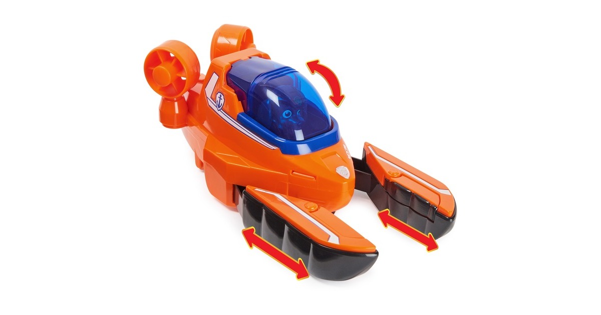 Spin Master Paw Patrol Aqua Pups - Basis Fahrzeug im Hummer-Design mit Zuma-Welpenfigur, Spielfahrzeug
