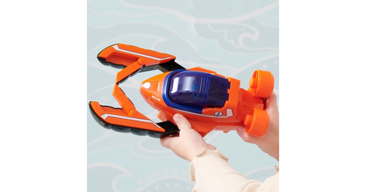 Spin Master Paw Patrol Aqua Pups - Basis Fahrzeug im Hummer-Design mit Zuma-Welpenfigur, Spielfahrzeug