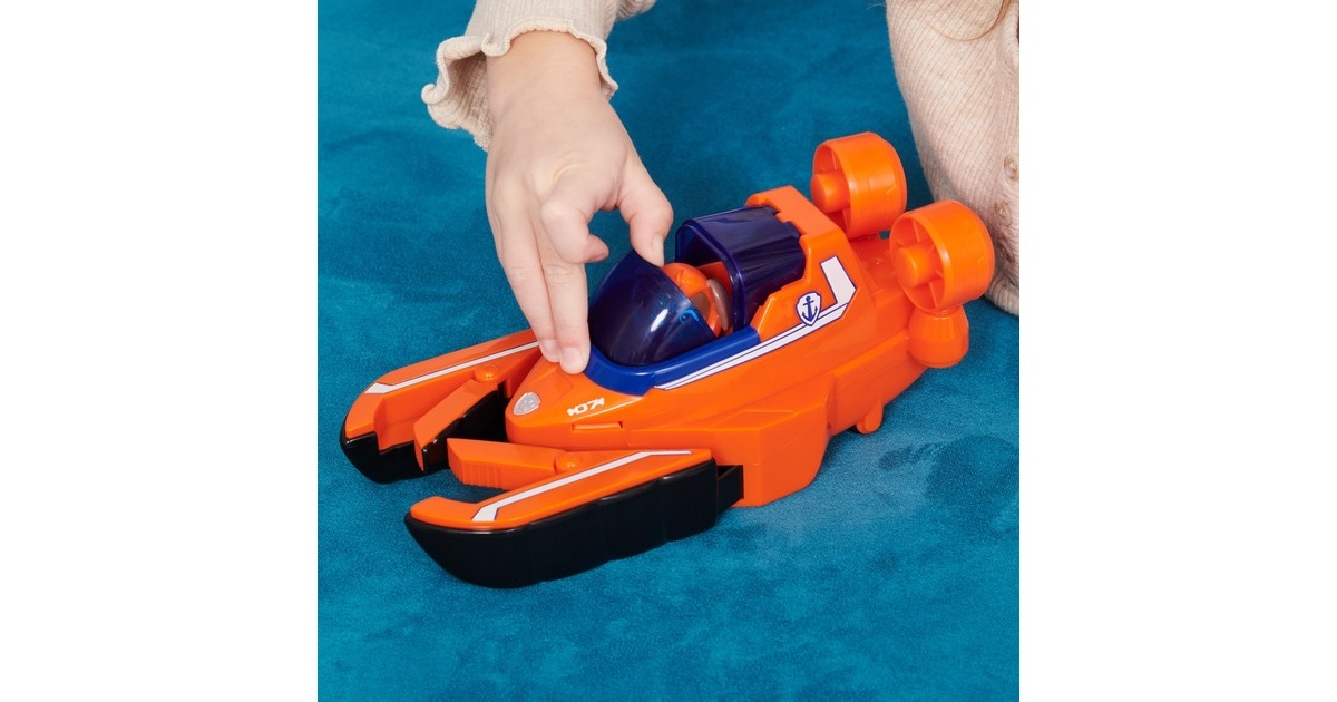 Spin Master Paw Patrol Aqua Pups - Basis Fahrzeug im Hummer-Design mit Zuma-Welpenfigur, Spielfahrzeug