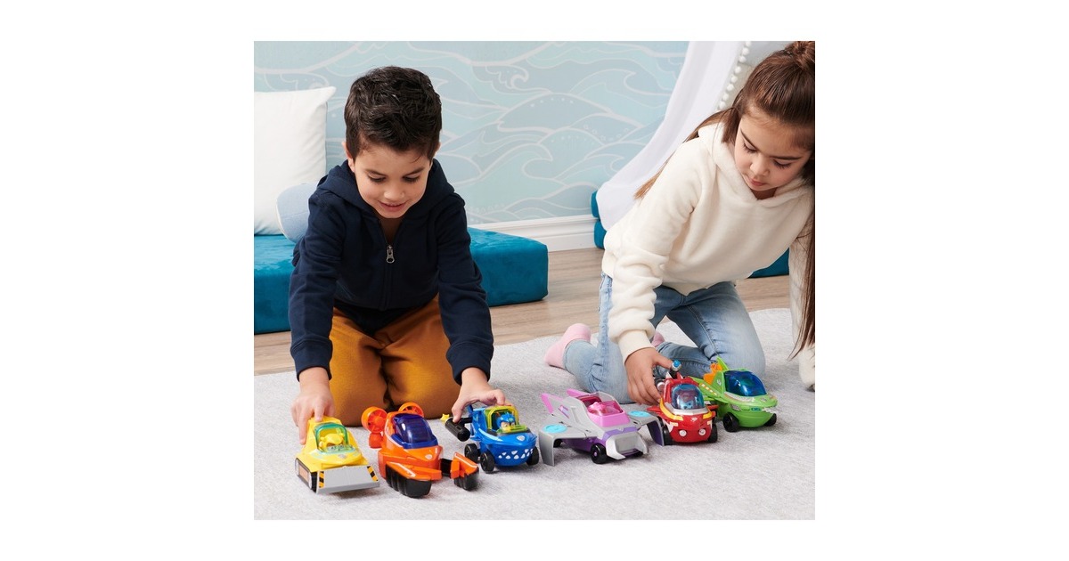 Spin Master Paw Patrol Aqua Pups - Basis Fahrzeug im Hummer-Design mit Zuma-Welpenfigur, Spielfahrzeug