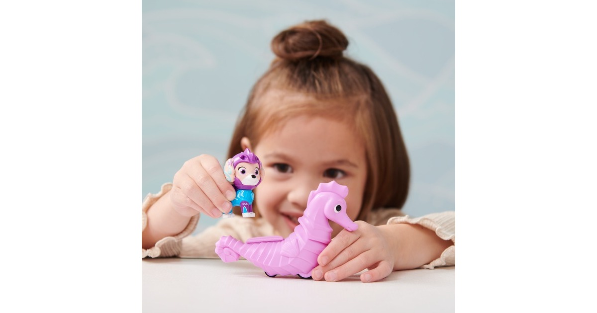 Spin Master Paw Patrol Aqua Pups - Hero Pups-Set mit Coral-Welpenfigur und Seepferd-Figur, Spielfigur