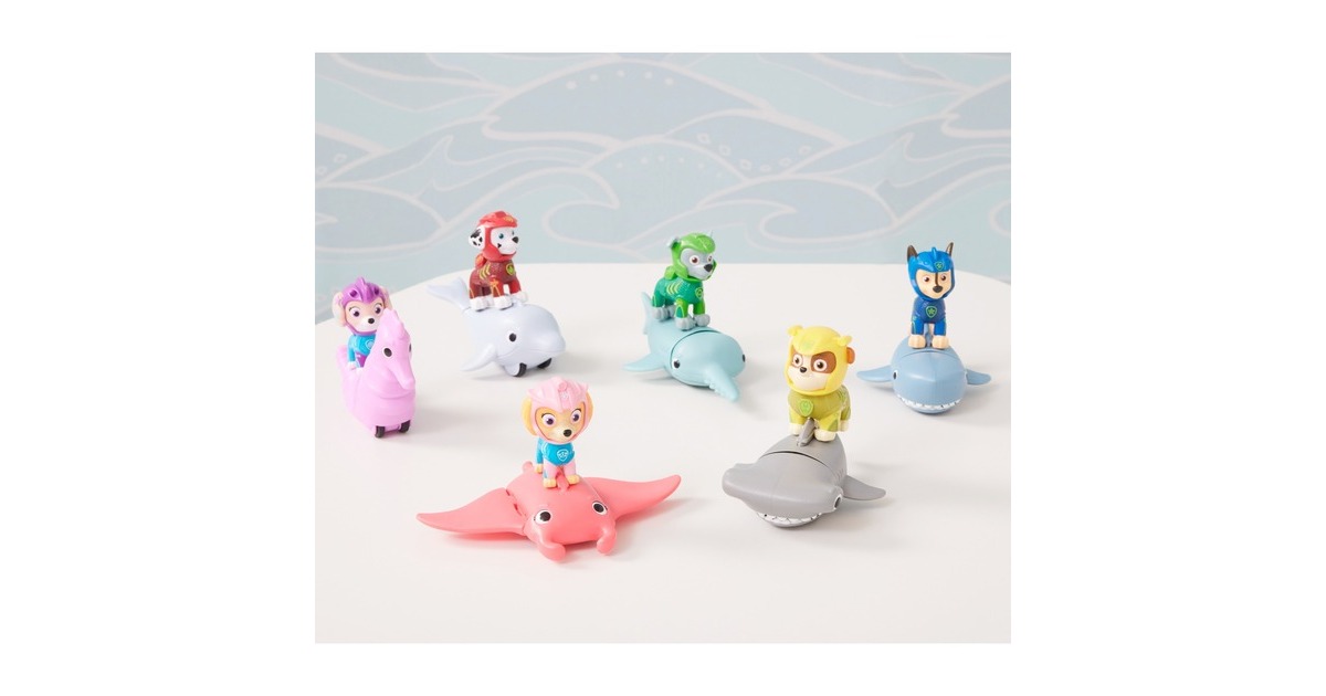 Spin Master Paw Patrol Aqua Pups - Hero Pups-Set mit Rocky-Welpenfigur und Sägefisch-Figur, Spielfigur