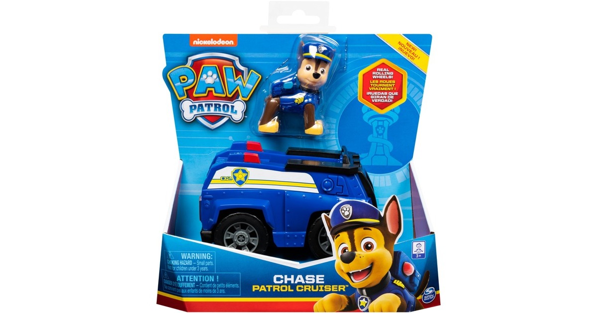 Spin Master Paw Patrol Chases Polizeiwagen, Spielfahrzeug(mit Sammelfigur)