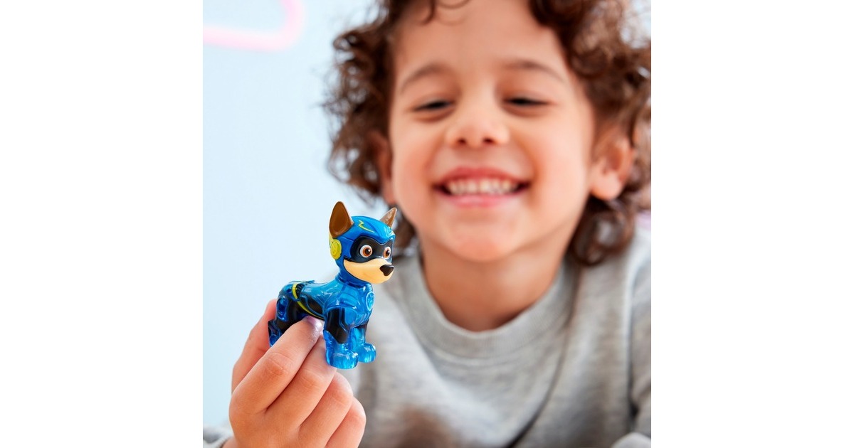 Spin Master Paw Patrol Mighty Kinofilm - Basis Fahrzeug von Chase mit Welpenfigur, Spielfahrzeug