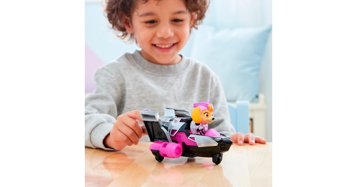 Spin Master Paw Patrol Mighty Kinofilm - Basis Fahrzeug von Skye mit Welpenfigur, Spielfahrzeug