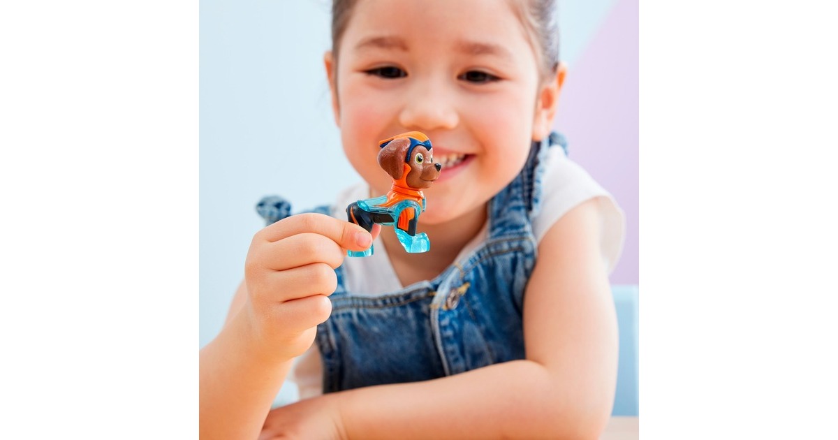 Spin Master Paw Patrol Mighty Kinofilm - Basis Fahrzeug von Zuma mit Welpenfigur, Spielfahrzeug
