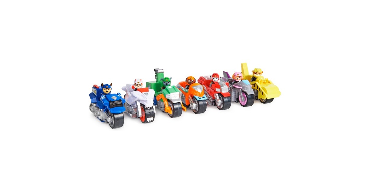 Spin Master Paw Patrol Moto Pups Marshalls Motorrad, Spielfahrzeug(rot/silber, mit Spielfigur)