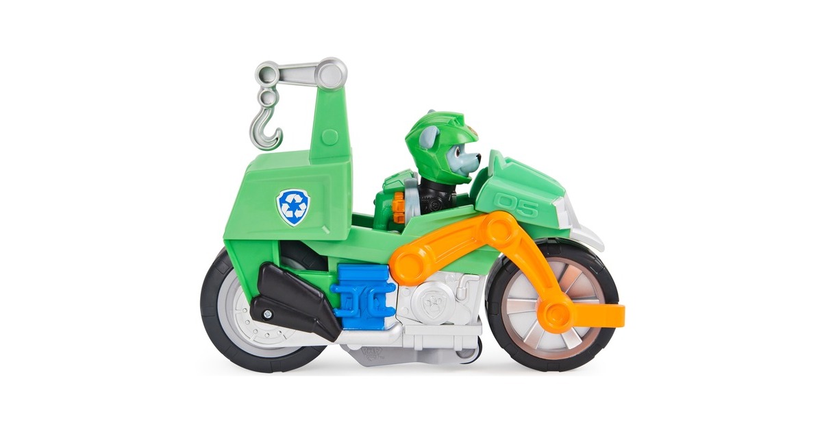 Spin Master Paw Patrol Moto Pups Rockys Motorrad , Spielfahrzeug(mehrfarbig, mit Spielfigur)