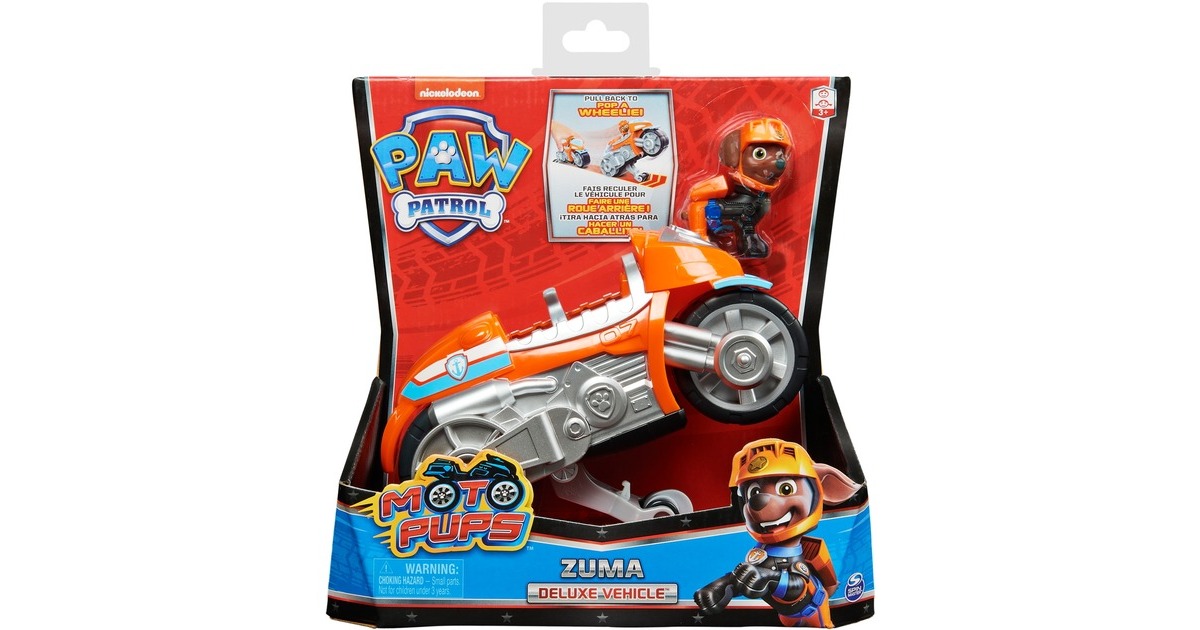 Spin Master Paw Patrol Moto Pups Zumas Motorrad, Spielfahrzeug(orange/silber, mit Spielfigur)
