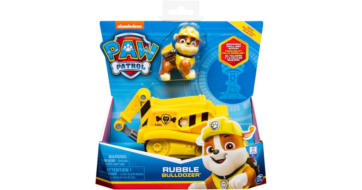 Spin Master Paw Patrol Rubbles Planierraupe, Spielfahrzeug(mit Sammelfigur)