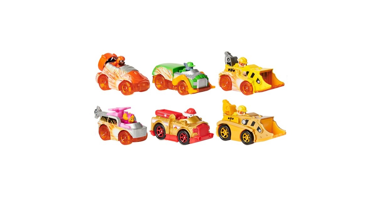 Spin Master Paw Patrol True Metal Spark Geschenkset, Spielfahrzeug(mit sechs Metall-Fahrzeugen, Maßstab 1:55)