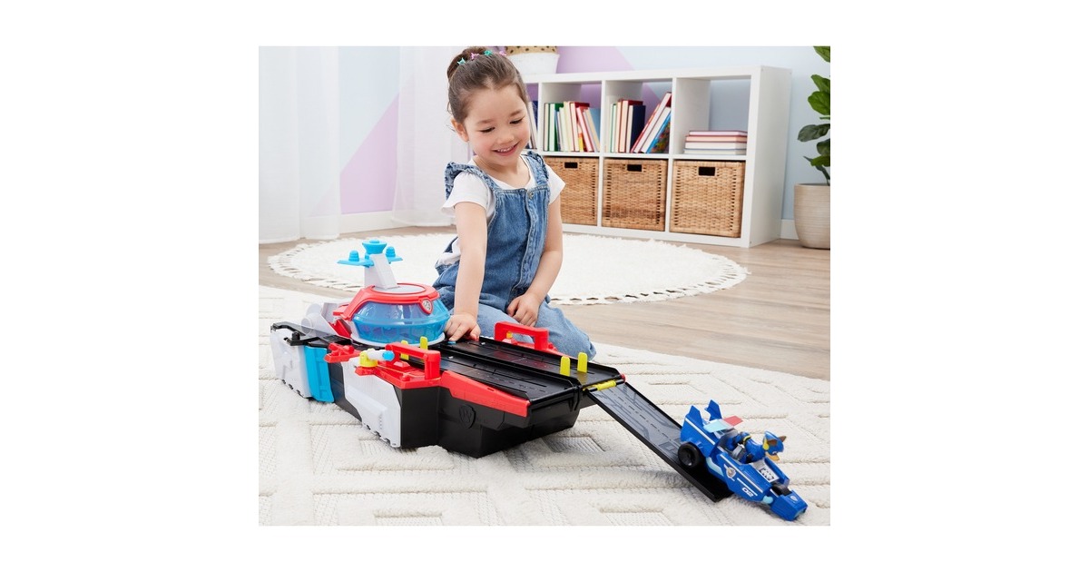 Spin Master Paw Patrol: Der Mighty Kinofilm, Marine Hauptquartier Spielset, Spielfahrzeug(mit Chase Spielfigur und Superhelden-Fahrzeug)