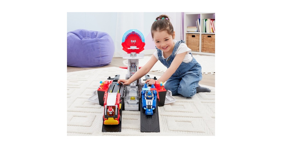 Spin Master Paw Patrol: Der Mighty Kinofilm, Marine Hauptquartier Spielset, Spielfahrzeug(mit Chase Spielfigur und Superhelden-Fahrzeug)