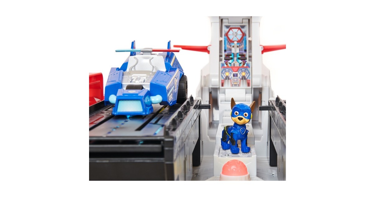 Spin Master Paw Patrol: Der Mighty Kinofilm, Marine Hauptquartier Spielset, Spielfahrzeug(mit Chase Spielfigur und Superhelden-Fahrzeug)